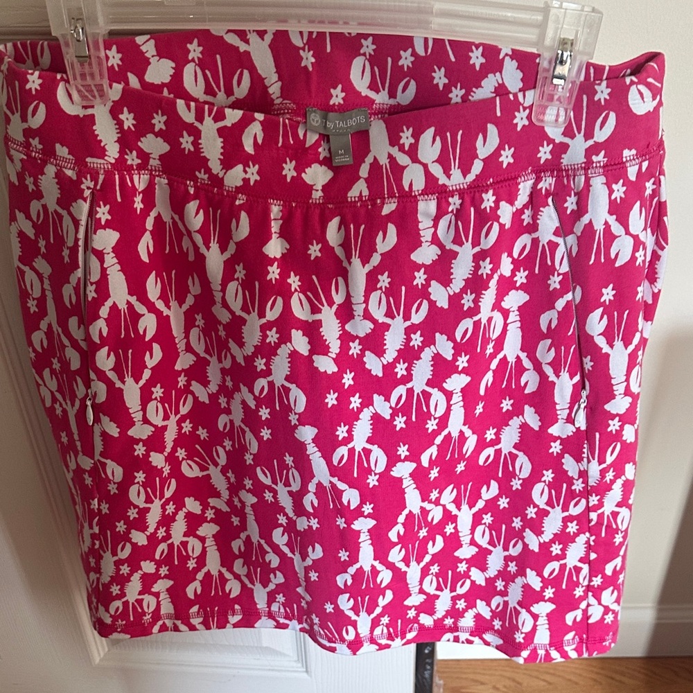 Pink and White Lobster Print Skort M